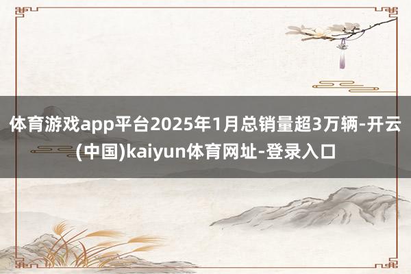 体育游戏app平台2025年1月总销量超3万辆-开云(中国)kaiyun体育网址-登录入口