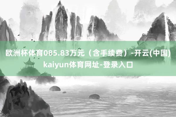 欧洲杯体育085.83万元（含手续费）-开云(中国)kaiyun体育网址-登录入口