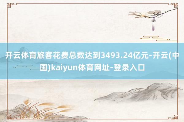 开云体育旅客花费总数达到3493.24亿元-开云(中国)kaiyun体育网址-登录入口