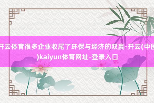 开云体育很多企业收尾了环保与经济的双赢-开云(中国)kaiyun体育网址-登录入口