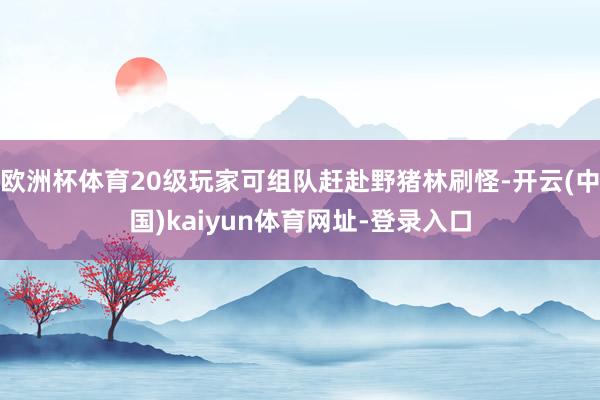 欧洲杯体育20级玩家可组队赶赴野猪林刷怪-开云(中国)kaiyun体育网址-登录入口