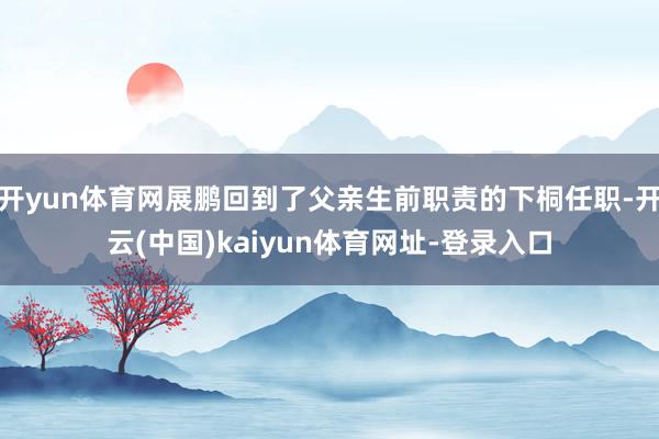 开yun体育网展鹏回到了父亲生前职责的下桐任职-开云(中国)kaiyun体育网址-登录入口