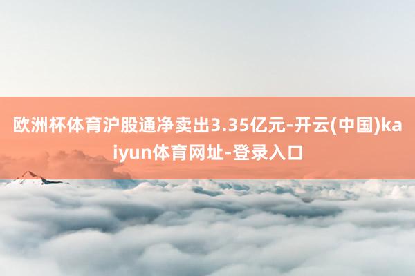 欧洲杯体育沪股通净卖出3.35亿元-开云(中国)kaiyun体育网址-登录入口
