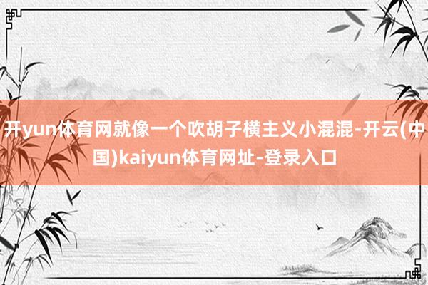 开yun体育网就像一个吹胡子横主义小混混-开云(中国)kaiyun体育网址-登录入口