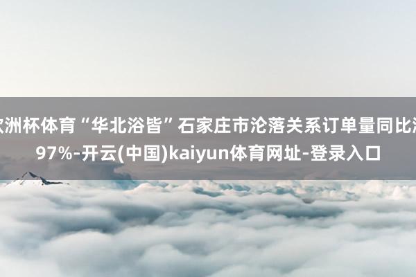 欧洲杯体育“华北浴皆”石家庄市沦落关系订单量同比涨97%-开云(中国)kaiyun体育网址-登录入口