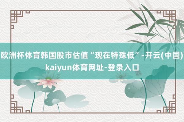 欧洲杯体育韩国股市估值“现在特殊低”-开云(中国)kaiyun体育网址-登录入口