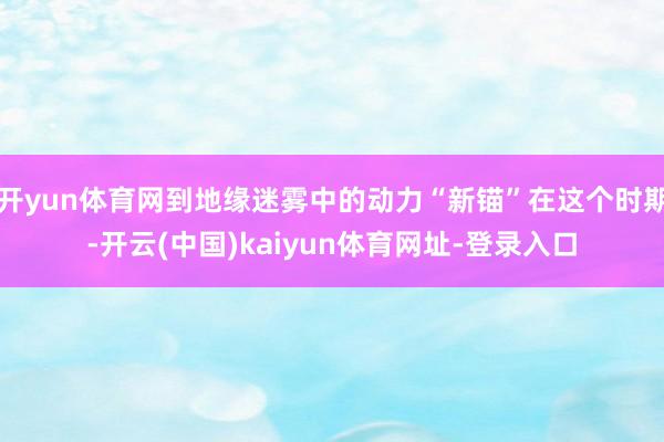 开yun体育网到地缘迷雾中的动力“新锚”在这个时期-开云(中国)kaiyun体育网址-登录入口