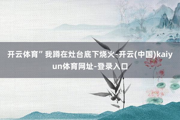 开云体育”我蹲在灶台底下烧火-开云(中国)kaiyun体育网址-登录入口