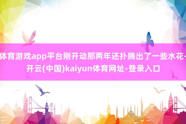 体育游戏app平台刚开动那两年还扑腾出了一些水花-开云(中国)kaiyun体育网址-登录入口