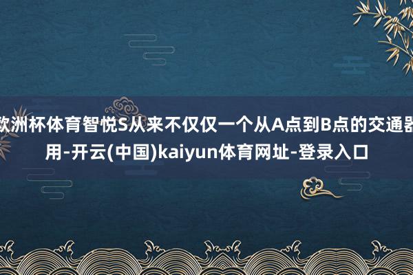 欧洲杯体育智悦S从来不仅仅一个从A点到B点的交通器用-开云(中国)kaiyun体育网址-登录入口
