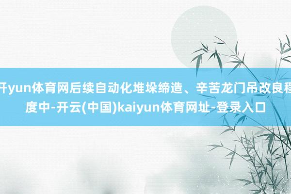 开yun体育网后续自动化堆垛缔造、辛苦龙门吊改良程度中-开云(中国)kaiyun体育网址-登录入口
