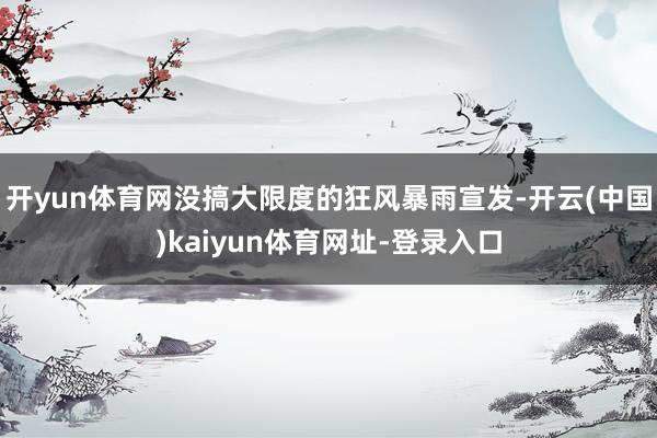 开yun体育网没搞大限度的狂风暴雨宣发-开云(中国)kaiyun体育网址-登录入口