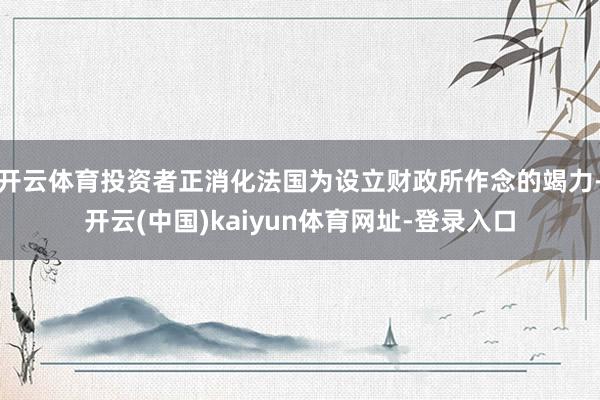 开云体育投资者正消化法国为设立财政所作念的竭力-开云(中国)kaiyun体育网址-登录入口