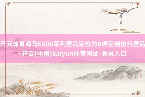 开云体育海马EX00系列居品定位为B端定制出行居品-开云(中国)kaiyun体育网址-登录入口