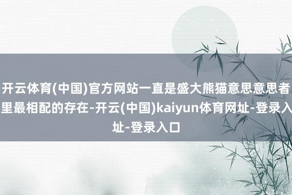开云体育(中国)官方网站一直是盛大熊猫意思意思者心里最相配的存在-开云(中国)kaiyun体育网址-登录入口